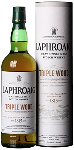 Laphroaig Triple Wood Single Malt Whisky Escoces Ahumado, 48% - 700 ml