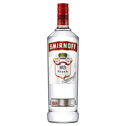 Smirnoff Vodka n.º 21, Red Label, el vodka número 1 del mundo, 37,5% en volumen, 1 litro