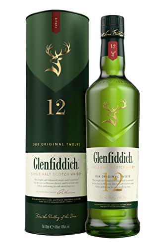 Glenfiddich Whisky - Whisky escocés de malta,12 años, botella 700 ml