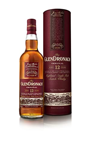 The Glendronach Original Highland Single Malt Scotch Whisky Distillery 12 Year Old , Whisky Escocés, 43% Vol. Alcohol, 750ml